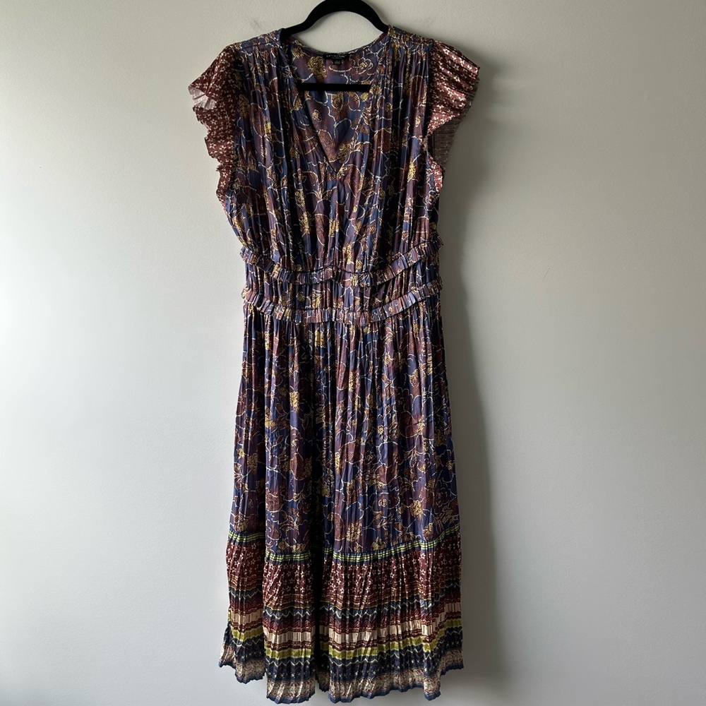Current Air printed V neck midi/maxi dress